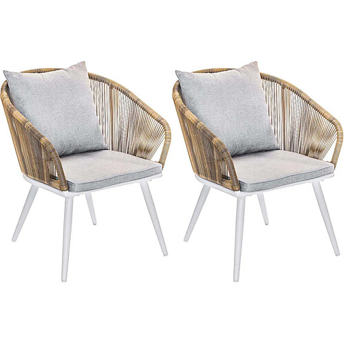 JardiLINE Fauteuil en résine tissée et aluminium Maldives (Lot de 2).