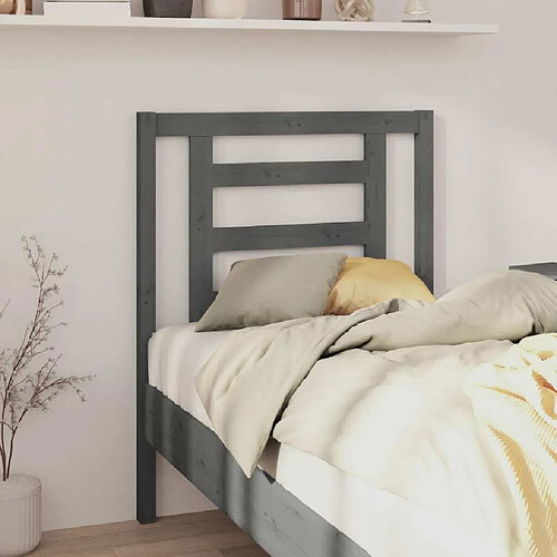 Maison Chic Tête de lit scandinave pour lit adulte,Meuble de chambre Gris 81x4x100 cm Bois massif de pin -MN87856