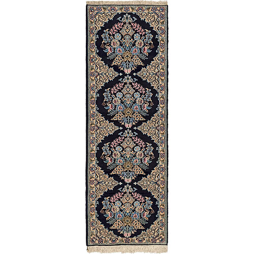 Vidal Tapis de couloir en laine 203x67 bleu Nain