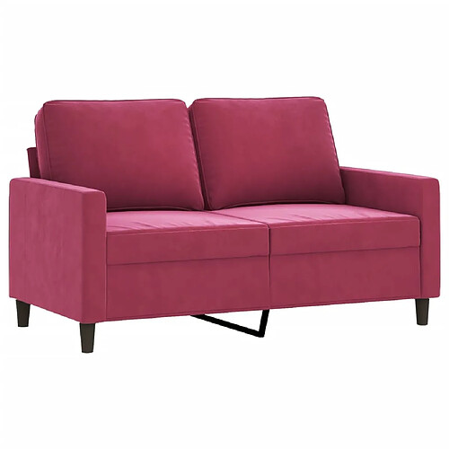 Maison Chic Canapé à 2 places,Sofa de Salon,Canapé droit Rouge bordeaux 120 cm Velours -GKD797177