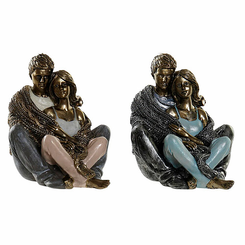 Figurine Décorative DKD Home Decor Cuivre Résine Moderne Couple (2 Unités) (12 x 10,5 x 12 cm)