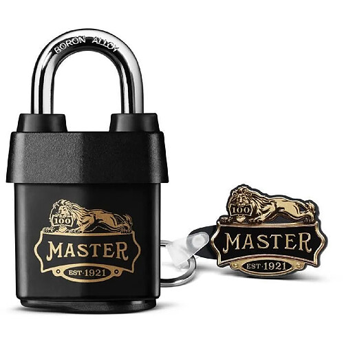 Master Lock 1921EURDCC Cadenas Haute Sécurité Etanche avec le Logo des 100 ans, Noir, 97 x 54 x 32 mm