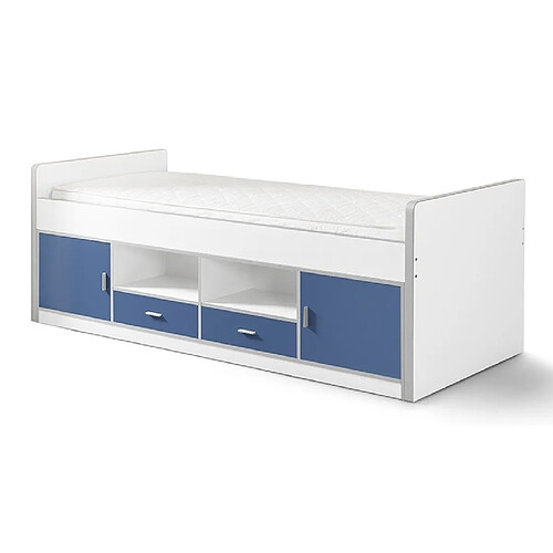 Vipack BONNY Lit capitaine 90x200 Bleu sans sommier