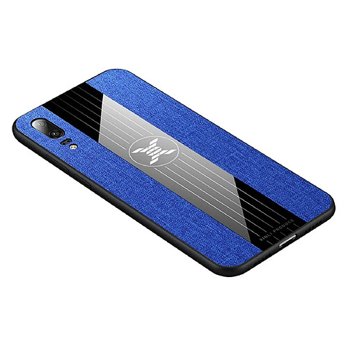 Wewoo Coque Souple Pour Huawei P20 XINLI Tissu de couture Antichoc TPU Housse de protection Bleu