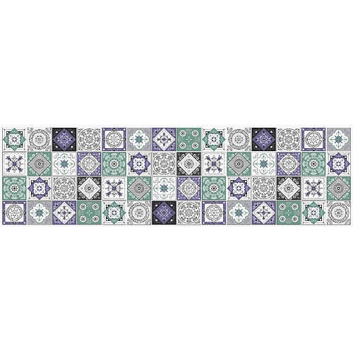 Alter Chemin de cuisine, 100% Made in Italy, Tapis antitache avec impression numérique, Tapis antidérapant et lavable, Modèle Cristiana, 140x52 cm