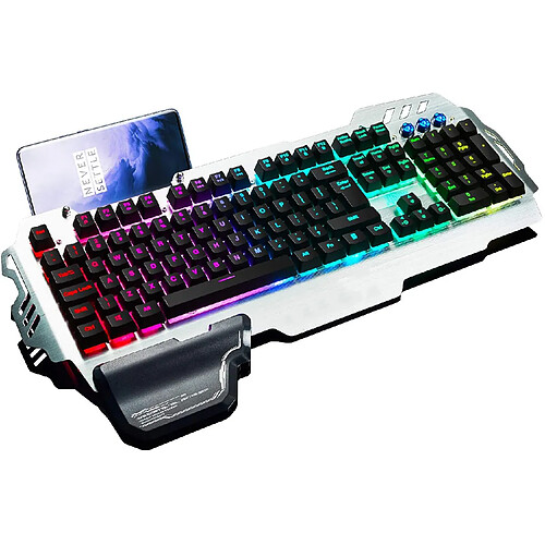 Clavier de jeu, clavier semi-mécanique rétroéclairé RVB avec repose-poignet, clavier ergonomique hybride filaire USB résistant à l'eau, Teclado Gamer pour ordinateur de bureau PC Mac PS4