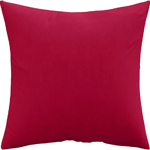 ICONIK INTERIOR Coussin carré en velours (45x45 CM) coussin + rembourrage - Mesmal Rouge