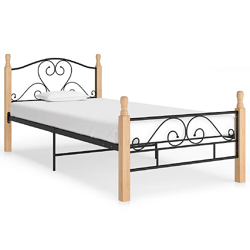 vidaXL Cadre de lit sans matelas noir métal 100x200 cm