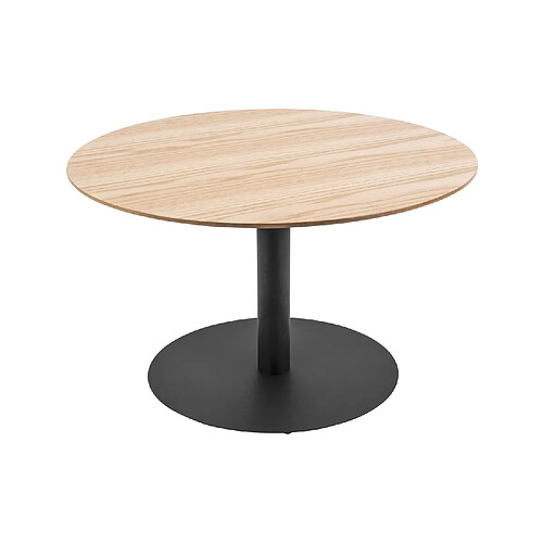 LEITMOTIV Table basse ronde design Dot - Diam. 60 x H. 35 cm - Marron chêne