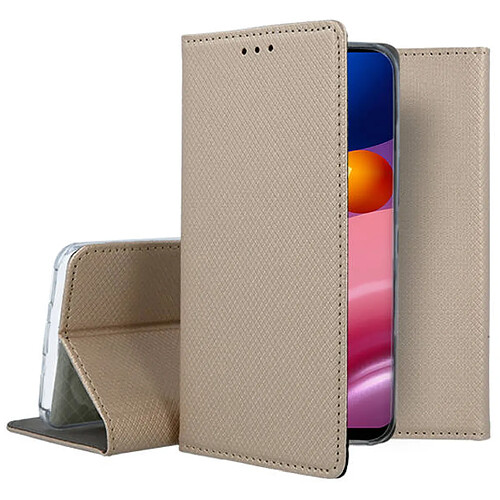 Htdmobiles Housse pour Samsung Galaxy A13 5G / A04s - etui coque pochette portefeuille + film ecran - OR MAGNET