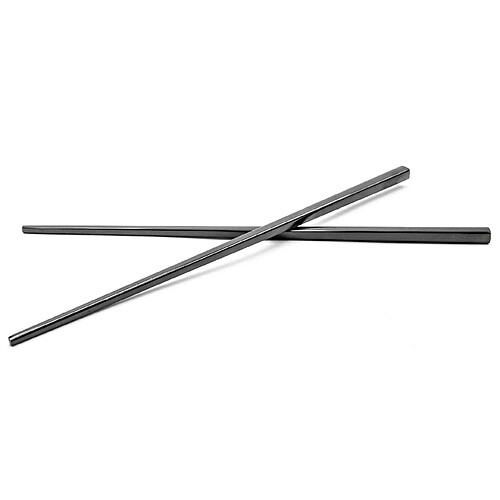 vhbw 1x paire de baguettes chopsticks en acier inoxydable - noir