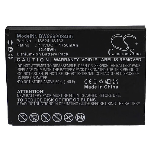 vhbw Batterie compatible avec PAX D210 scanner de code-barre POS (1750mAh, 7,4V, Li-ion)