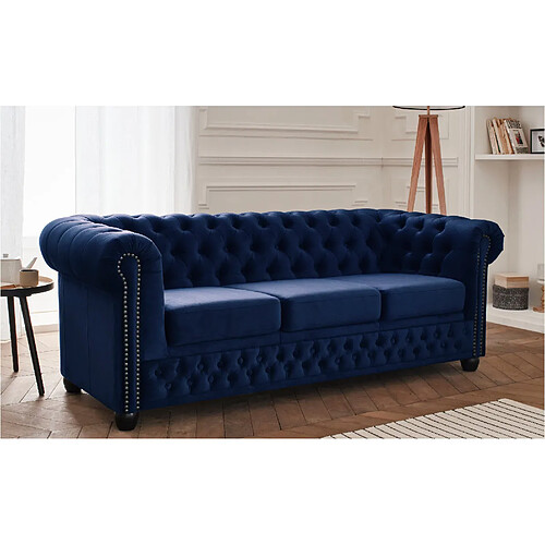 Lisa Design William - canapé Chesterfield - 3 places - en velours