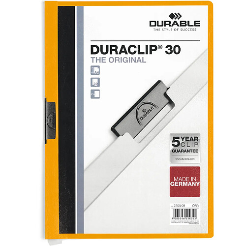 DURABLE Chemise à clip DURACLIP ORIGINAL 30, A4, orange ()