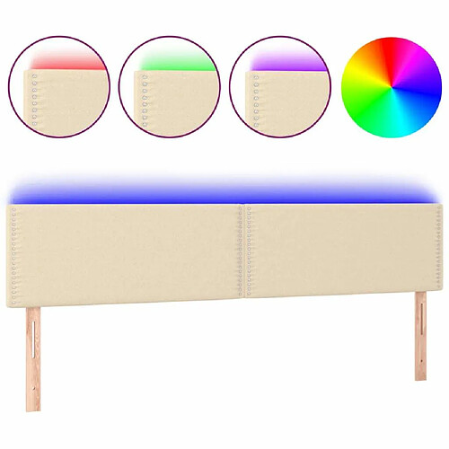 Maison Chic Tête de lit moderne à LED lumineuse pour chambre - Décoration de lit Crème 160x5x78/88 cm Tissu -MN37315