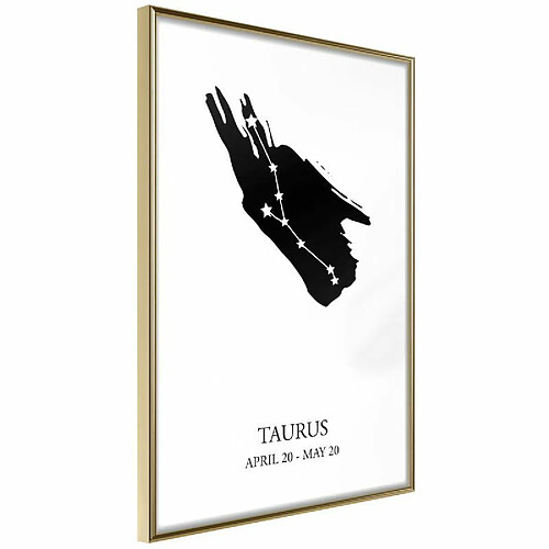 Paris Prix Affiche Zodiac Taurus I - 30 x 45 cm - Or