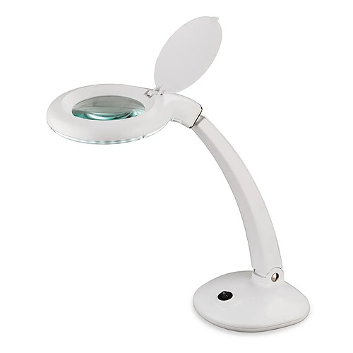 Luminaire Center Lampe de table loupe LED intégrée, blanc