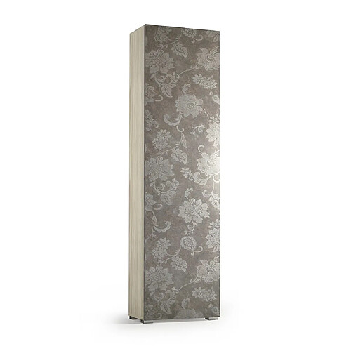 Kiamami Valentina ARMOIRE COLONNE MULTIFONCTIONNELLE AVEC 1 PORTE DÉCORÉE