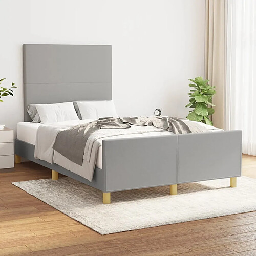 Maison Chic Lit adulte - Cadre Structure de lit avec tête de lit Contemporain Gris clair 120x200 cm Tissu -MN61903