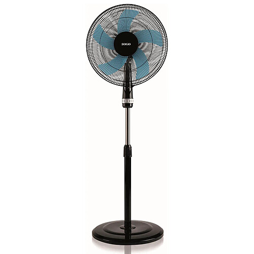 Sogo Ventilateur Sur Pied Oscillant, Table, Mur, 3 En 1- 3 Vitesses - 5 Pales - Base Ronde - 16" 40Cm - 50W