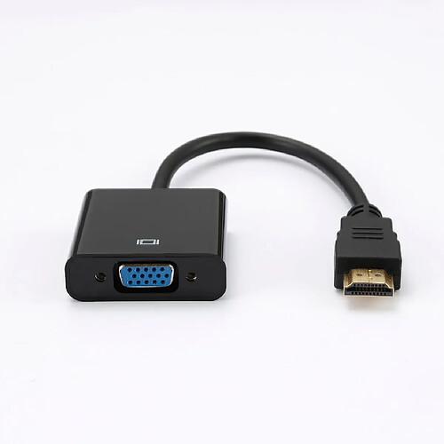 Heden Adaptateur VGA femelle vers HDMI mâle - HDMI fiche or - Noir - Câble 15 cm - en sachet