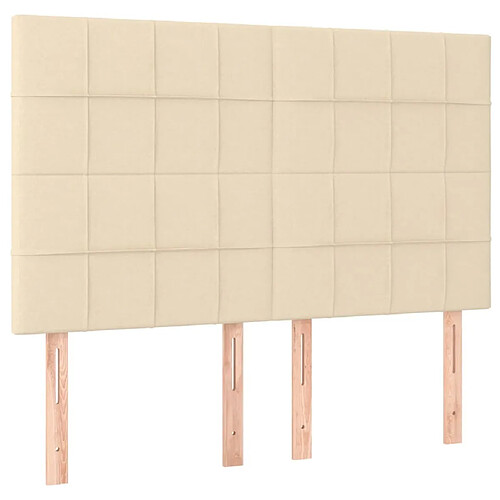 Maison Chic Lot de 4 Têtes de lit design pour chambre - Décoration de lit Crème 72x5x78/88 cm Tissu -MN57649