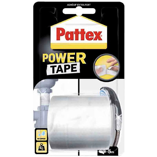 Pattex Adhésif super puissant ""Power tape"" Blanc - 50 mm x 5 m