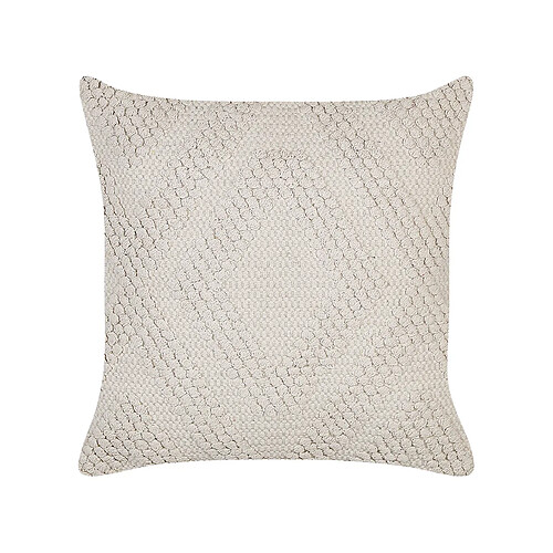 Beliani Coussin CATALPA Coton 45 x 45 cm Géométrique Blanc