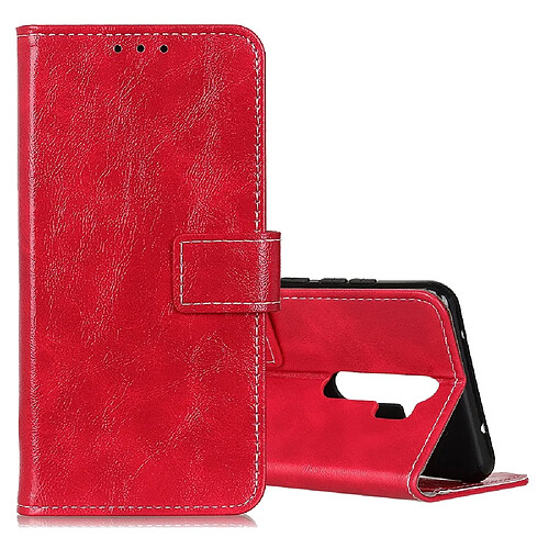 Wewoo Housse Coque Pour OPPO A9 2020 Etui à rabat horizontal Texture de Crazy Horse avec support et fentes cartes et cadre photo et porte-monnaie Rouge