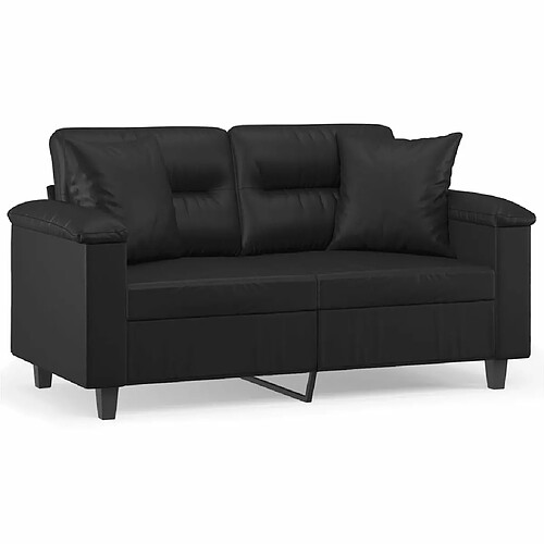 Maison Chic Canapé 2 places avec oreillers,Sofa de Salon,Canapé droit décoratifs noir 120cm similicuir -GKD794357