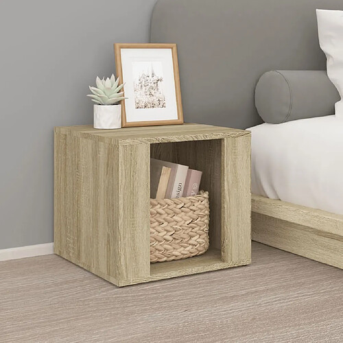 Maison Chic Table de chevet,Table de Nuit,Meuble de Rangement Chêne sonoma 41x40x36 cm Bois d'ingénierie