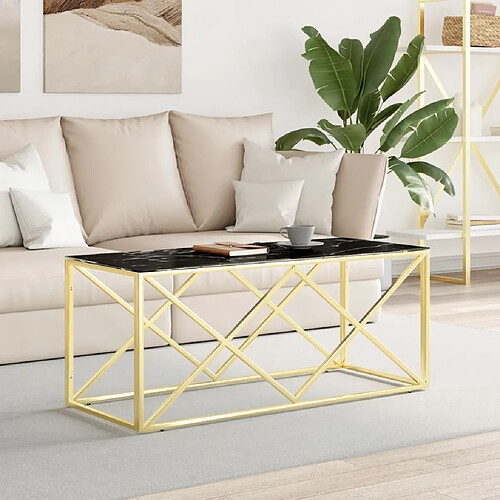 Maison Chic Table basse,Table Console Table d'appoint, Table pour salon 110x45x45 cm acier inoxydable et verre -MN11480