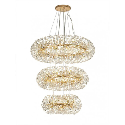 Luminaire Center Suspension 58 ampoules Cristal k9 Or français