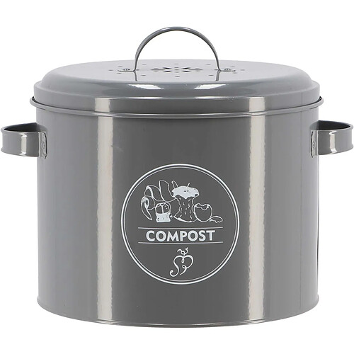 Secret du Potager Poubelle de cuisine à compost ronde 6 litres.