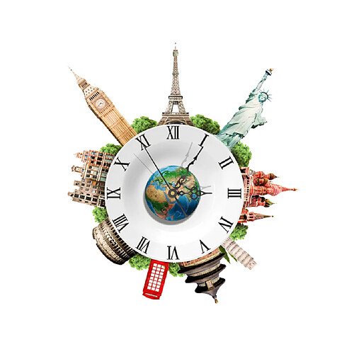 horloge murale moderne 3d décoration décoration pvc sticker art watch kids room - building