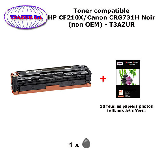 Toner générique Canon CRG731H Noir pour imprimante Canon LBP 7100C, 7110, 7110C, 7110Cw+10f PPA6 -T3AZUR