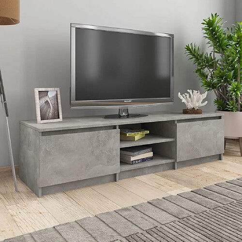 vidaXL Meuble TV Gris béton 140x40x35,5 cm Bois d'ingénierie