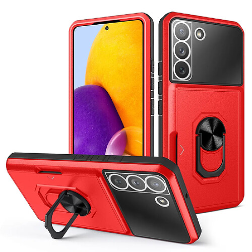 Coque en TPU + acrylique avec béquille rouge/noir pour votre Samsung Galaxy S22 5G