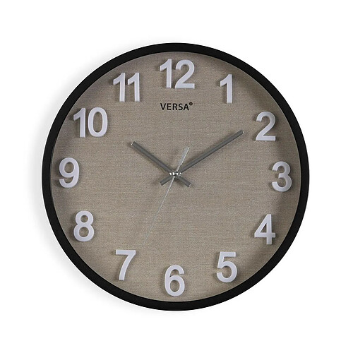 Horloge Murale Versa Noir Plastique 4,5 x 30 x 30 cm