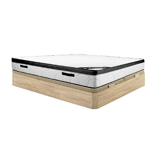 Vente-Unique Ensemble 180 x 200 cm sommier coffre naturel clair + matelas mousse ép.30cm - SOLAK de YSMÉE