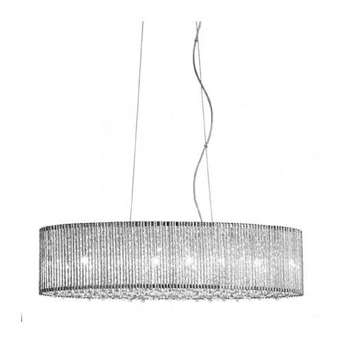 Luminaire Center Suspension en cristal Anabella argent en verre