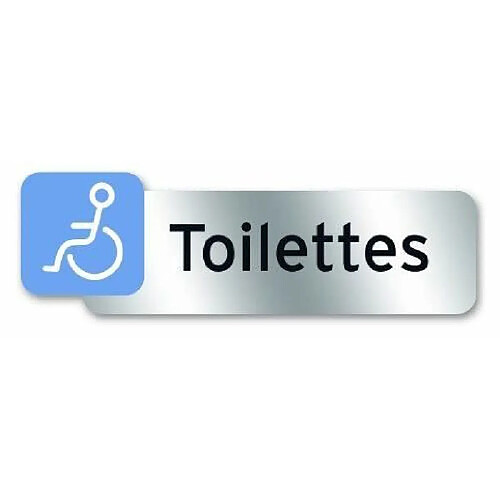 Cstore Plaque indicatrice Toilette handicapé - Polycarbonate adhésif - 160 x 50 mm