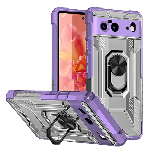 Coque en TPU anti-rayures, anti-empreintes digitales avec béquille, violet pour votre Google Pixel 6