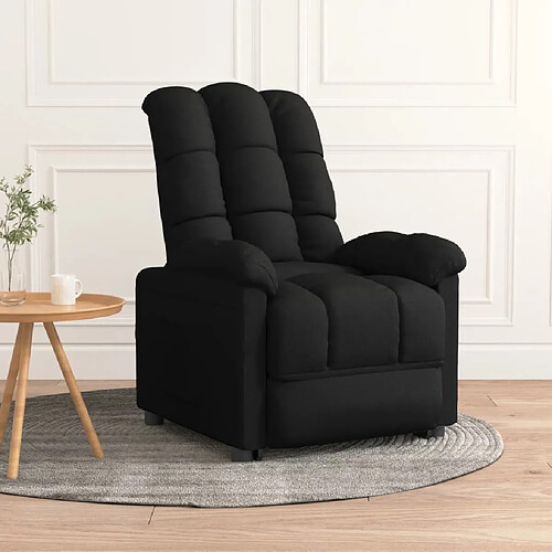 vidaXL Fauteuil inclinable Noir Tissu