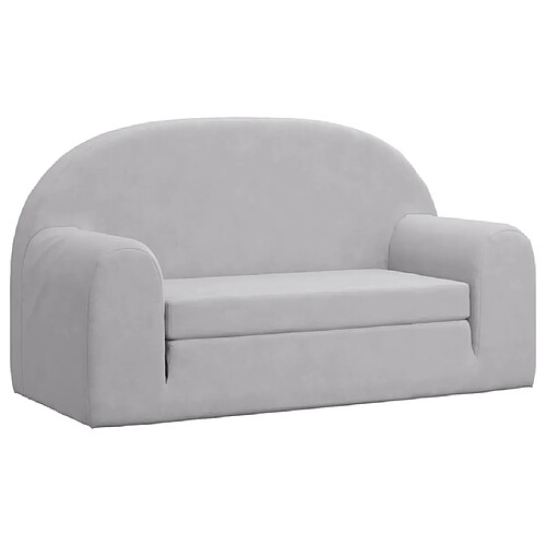 Maison Chic Canapé-lit convertible 2 places, Clic-Clac pour enfants gris clair peluche douce -GKD41881