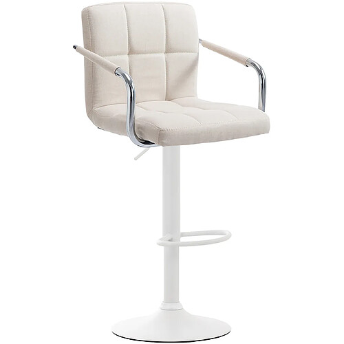 Non Tabouret de bar Lucy V2 tissu blanc