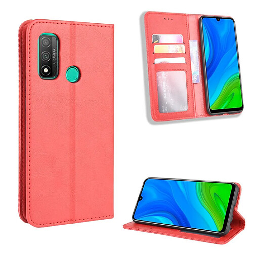 Etui en PU auto-absorbé rétro rouge pour votre Huawei P smart 2020/Nova Lite 3 Plus