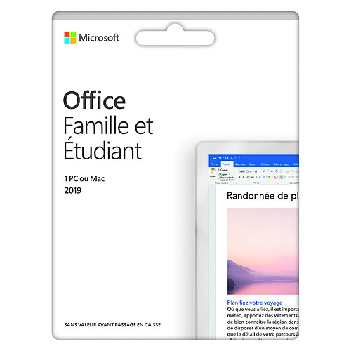 Microsoft Logiciel Famille et Etudiant 2019 - 79G-04941