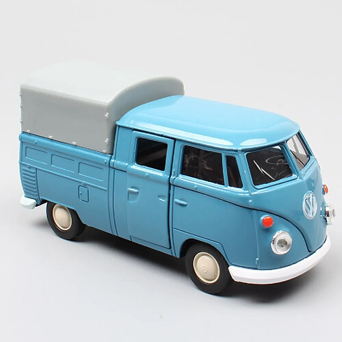 Universal 1/36 Mini T1 Double Cabin Pickup Voiture Camion Cargo Instrument Bateau mère Véhicule Moulé sous pression Tirer à l'échelle du jouet Modèle garçon(Bleu)