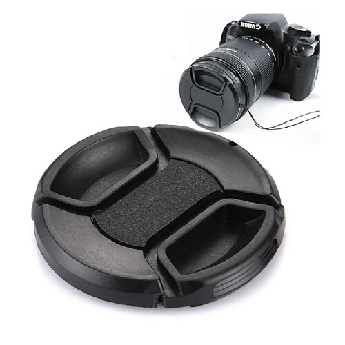 Wewoo Protège-objectif appareil photo noir 62mm Center Pinch Camera Lens Cap